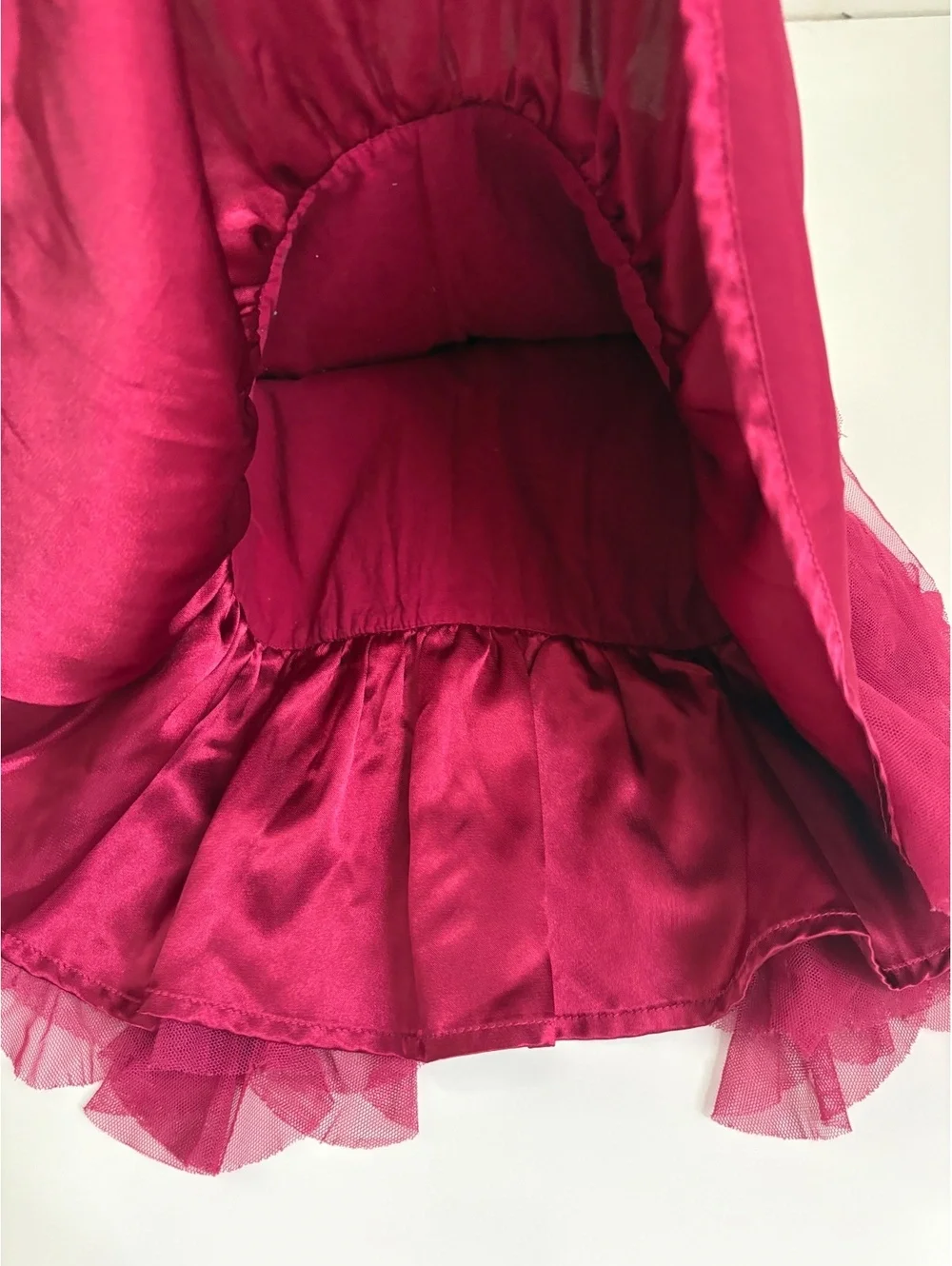 Baby Gap | Burgundy Wine Satin Tulle Ruffle Short Sleeve Dress Bow Size 6-12mo